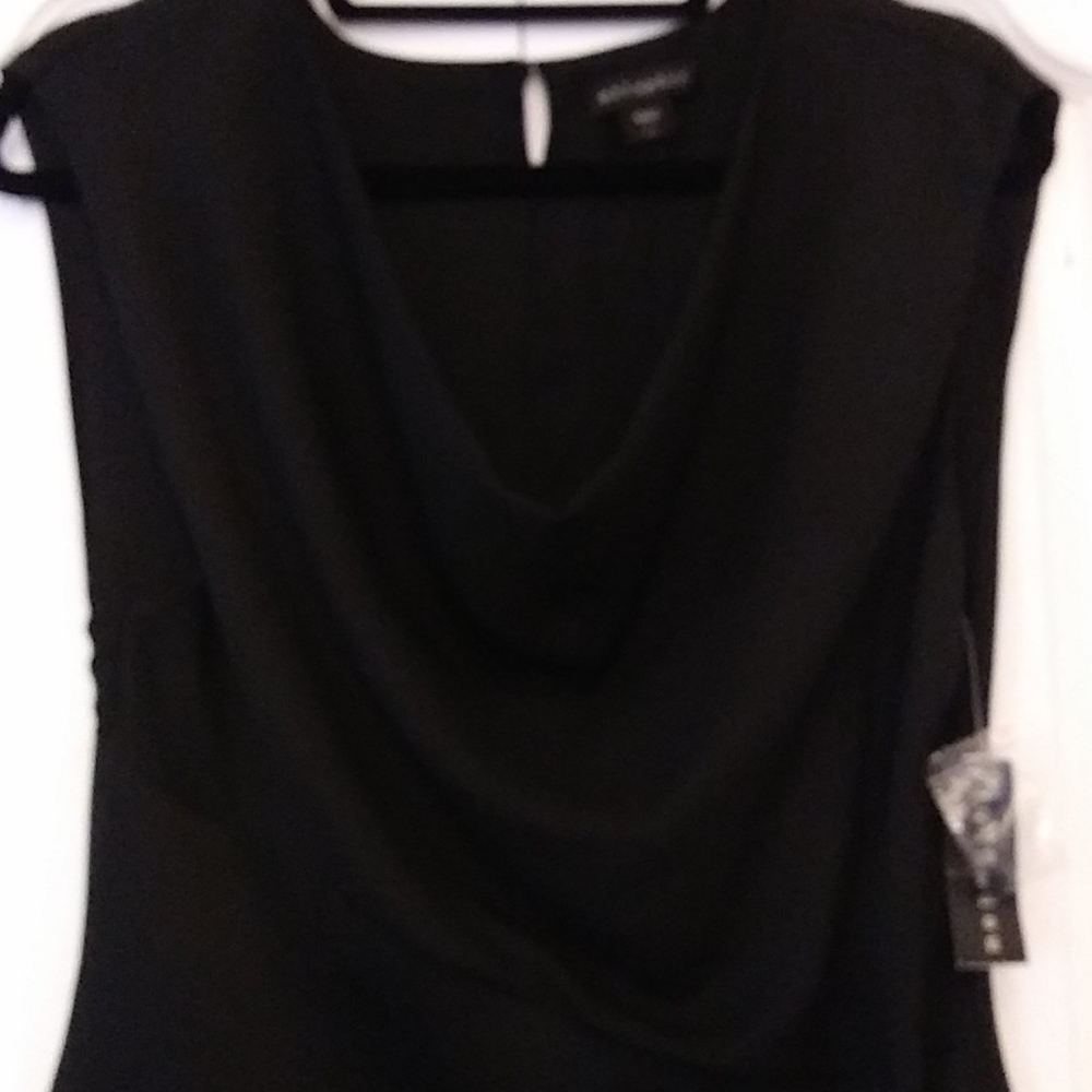 Metaphorl Sexy Cowl-neck, Black Dress, Front Zipper, Back Keyhole/ Zipper L - Picture 5 of 13